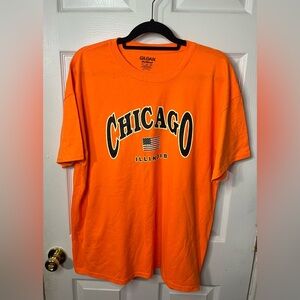 Gildan Men's Bright Orange Chicago Tee size XL